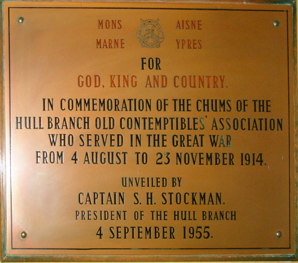 Chums of the Hull branch Old Contemptibles Association